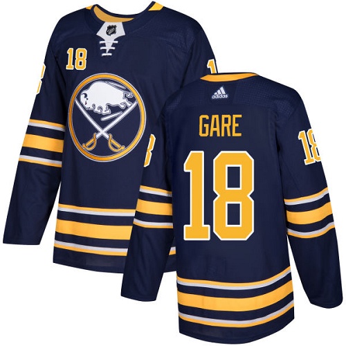 Men Adidas Buffalo Sabres #18 Danny Gare Navy Blue Home Authentic Stitched NHL Jersey